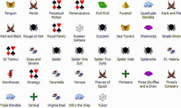101 games in Goodsol Solitaire
